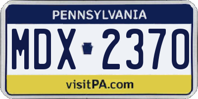 PA license plate MDX2370