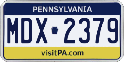 PA license plate MDX2379