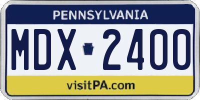 PA license plate MDX2400