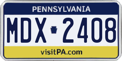 PA license plate MDX2408