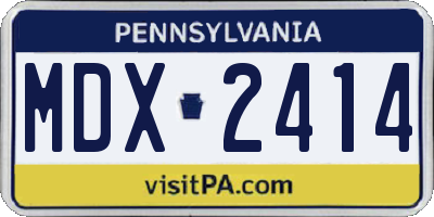 PA license plate MDX2414