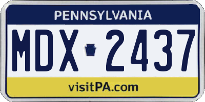 PA license plate MDX2437