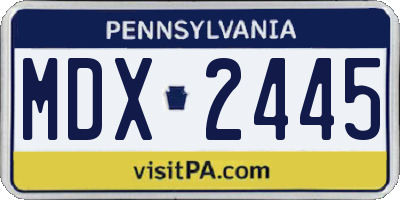 PA license plate MDX2445