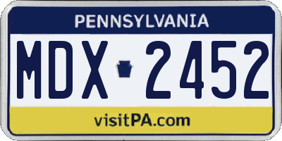 PA license plate MDX2452