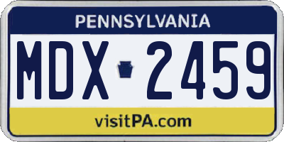 PA license plate MDX2459