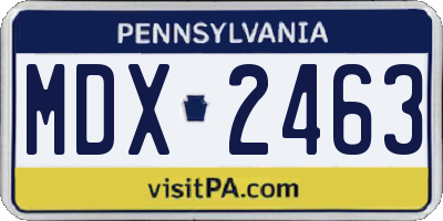 PA license plate MDX2463