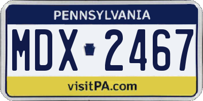PA license plate MDX2467