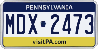 PA license plate MDX2473