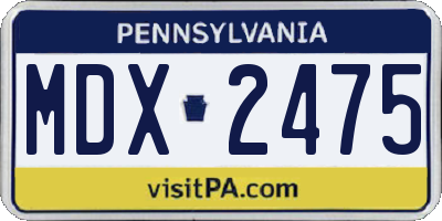 PA license plate MDX2475