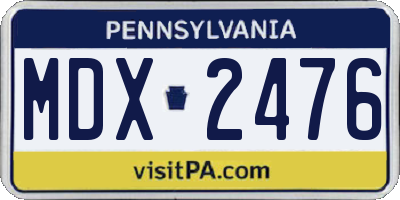PA license plate MDX2476