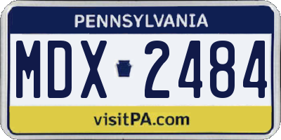 PA license plate MDX2484