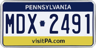 PA license plate MDX2491