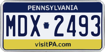 PA license plate MDX2493