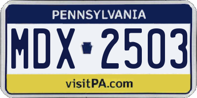 PA license plate MDX2503