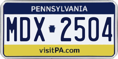 PA license plate MDX2504