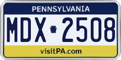 PA license plate MDX2508
