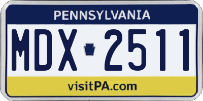 PA license plate MDX2511