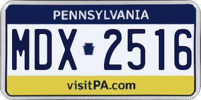 PA license plate MDX2516