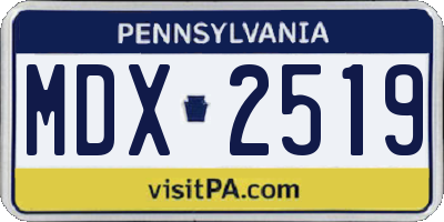 PA license plate MDX2519