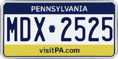 PA license plate MDX2525
