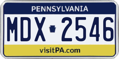 PA license plate MDX2546
