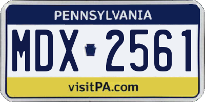 PA license plate MDX2561