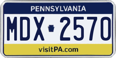 PA license plate MDX2570