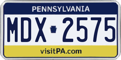 PA license plate MDX2575