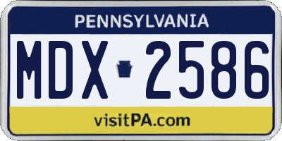 PA license plate MDX2586