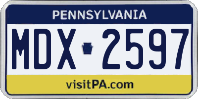 PA license plate MDX2597