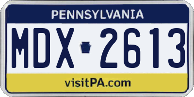 PA license plate MDX2613