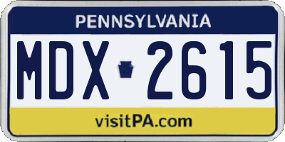 PA license plate MDX2615