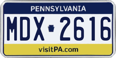 PA license plate MDX2616