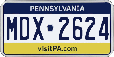 PA license plate MDX2624