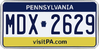 PA license plate MDX2629