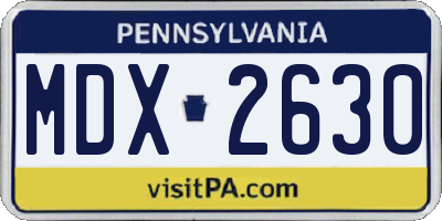 PA license plate MDX2630