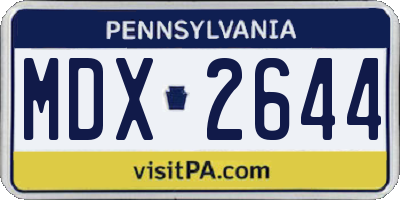 PA license plate MDX2644