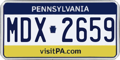 PA license plate MDX2659