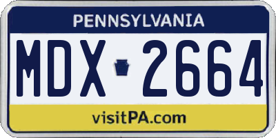 PA license plate MDX2664