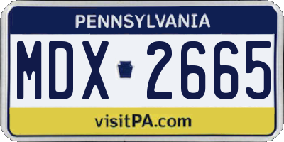 PA license plate MDX2665