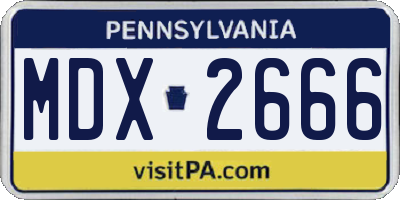 PA license plate MDX2666