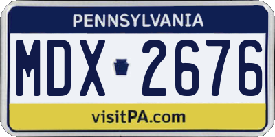 PA license plate MDX2676