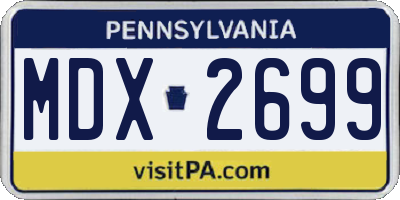 PA license plate MDX2699
