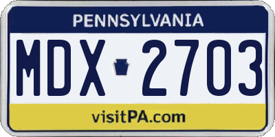 PA license plate MDX2703