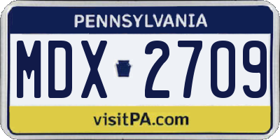PA license plate MDX2709