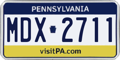 PA license plate MDX2711