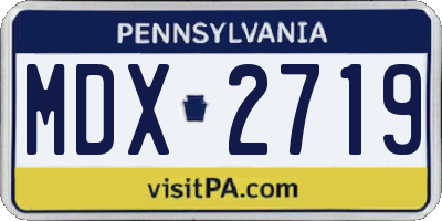 PA license plate MDX2719