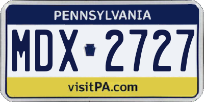 PA license plate MDX2727