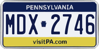 PA license plate MDX2746