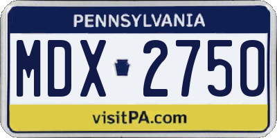 PA license plate MDX2750